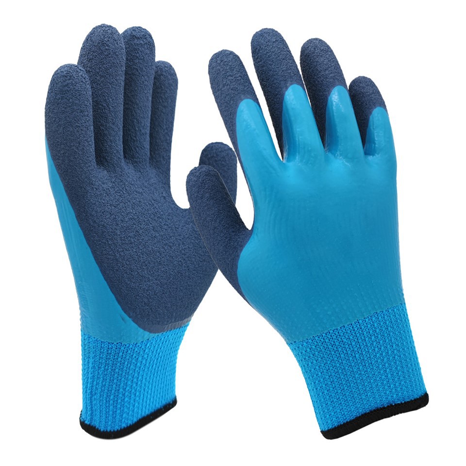 Blue Latex Coated Reinforced Gloves