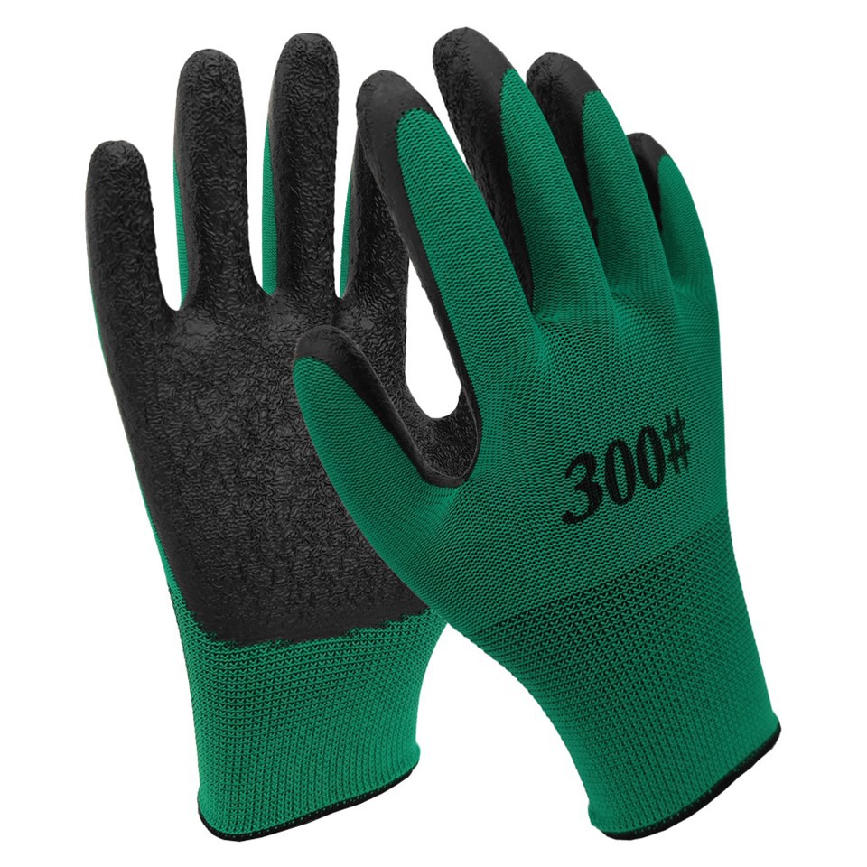 Green Shell Latex Coated Gloves